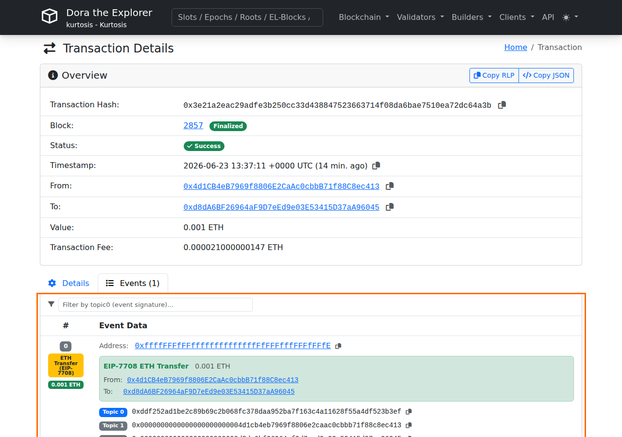EIP-7708 Transfer log decoded in Events tab